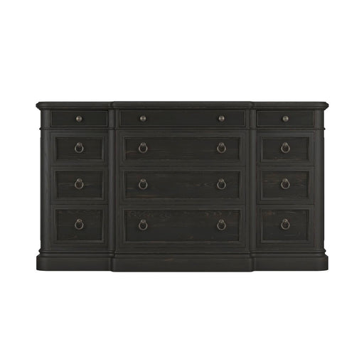 ART Furniture - Atrium 12 Drawer Dresser with Landscape Mirror in Rubbed Black - 334131-334120-2659 - GreatFurnitureDeal