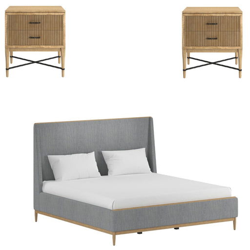 ART Furniture - Loft 3 Piece King Upholstered Bedroom Set in Natural Maple - 335126-335140-1911-3SET - GreatFurnitureDeal