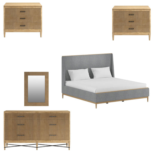 ART Furniture - Loft 5 Piece Queen Upholstered Bedroom Set in Natural Maple - 335125-1911-5SET - GreatFurnitureDeal