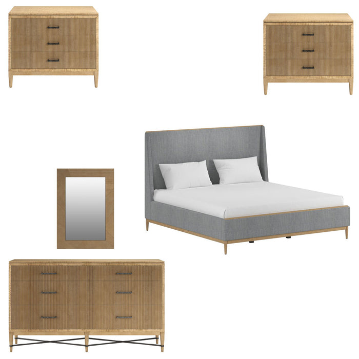 ART Furniture - Loft 5 Piece Queen Upholstered Bedroom Set in Natural Maple - 335125-1911-5SET - GreatFurnitureDeal