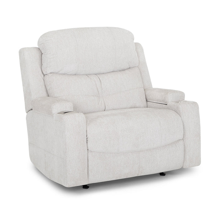 Franklin Furniture - 8507 Arlington Chair and a Half Recliner Power Recline/ Dual Storage Arms in Seeley Sand - 8507-SAND