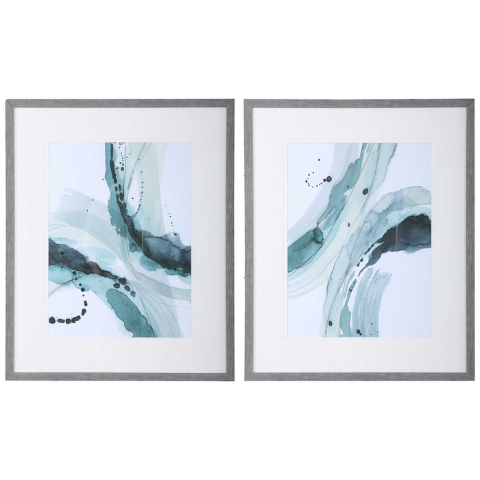 Uttermost - Depth Abstract Watercolor Prints, S/2 - 33710