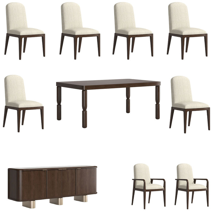 ART Furniture - Verge 10 Piece Rectangular Dining Table Set in Handcrated Walnut - 337221-1960-10SET - GreatFurnitureDeal