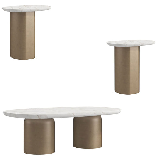 ART Furniture - Verge 3 Oval Occasional Table Set in Bronze Metallic - 337302-337308-1043 - GreatFurnitureDeal