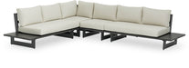 Meridian Furniture - Maldives 129.5" Cream Water Resistant Fabric Upholstered 4pc. Outdoor Patio Sectional - 338Cream-Sec1A - GreatFurnitureDeal