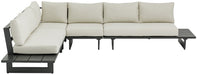 Meridian Furniture - Maldives 129.5" Cream Water Resistant Fabric Upholstered 4pc. Outdoor Patio Sectional - 338Cream-Sec1A - GreatFurnitureDeal