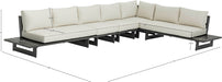 Meridian Furniture - Maldives 157" Cream Water Resistant Fabric Upholstered 5pc. Outdoor Patio Sectional - 338Cream-Sec2B - GreatFurnitureDeal