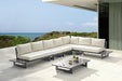 Meridian Furniture - Maldives 157" Cream Water Resistant Fabric Upholstered 5pc. Outdoor Patio Sectional - 338Cream-Sec2B - GreatFurnitureDeal