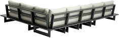 Meridian Furniture - Maldives 157" Cream Water Resistant Fabric Upholstered 5pc. Outdoor Patio Sectional - 338Cream-Sec2B - GreatFurnitureDeal