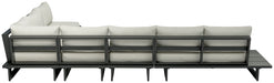 Meridian Furniture - Maldives 157" Cream Water Resistant Fabric Upholstered 5pc. Outdoor Patio Sectional - 338Cream-Sec2B - GreatFurnitureDeal