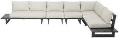 Meridian Furniture - Maldives 157" Cream Water Resistant Fabric Upholstered 5pc. Outdoor Patio Sectional - 338Cream-Sec2B - GreatFurnitureDeal