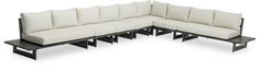 Meridian Furniture - Maldives 129.5" Cream Water Resistant Fabric Upholstered 7pc. Outdoor Patio Sectional - 338Cream-Sec4A - GreatFurnitureDeal