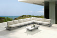 Meridian Furniture - Maldives 129.5" Cream Water Resistant Fabric Upholstered 7pc. Outdoor Patio Sectional - 338Cream-Sec4A - GreatFurnitureDeal
