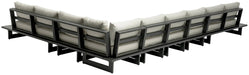 Meridian Furniture - Maldives 129.5" Cream Water Resistant Fabric Upholstered 7pc. Outdoor Patio Sectional - 338Cream-Sec4A - GreatFurnitureDeal