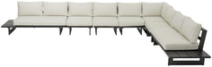 Meridian Furniture - Maldives 129.5" Cream Water Resistant Fabric Upholstered 7pc. Outdoor Patio Sectional - 338Cream-Sec4A - GreatFurnitureDeal