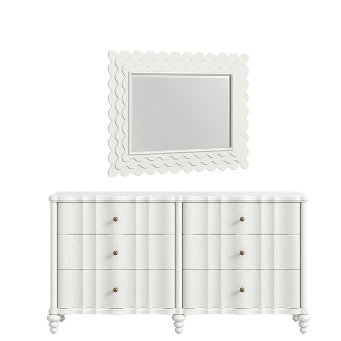 ART Furniture - Haven Dresser with Mirror in Warm White - 339130-120-2367 - GreatFurnitureDeal