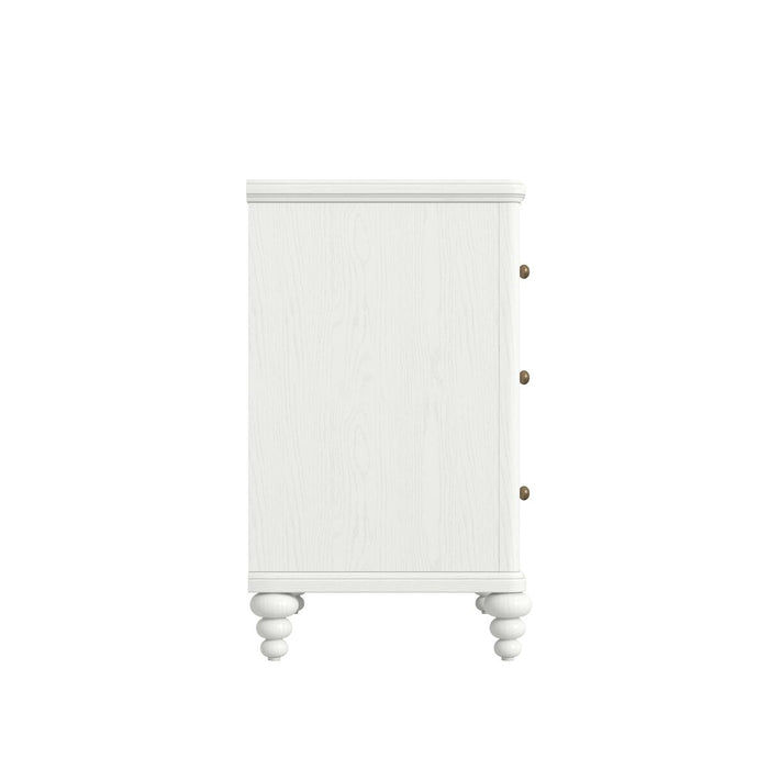 ART Furniture - Haven 5 Piece King Upholstered Canopy Poster Bedroom Set in Warm White - 339136-2367CP-5SET