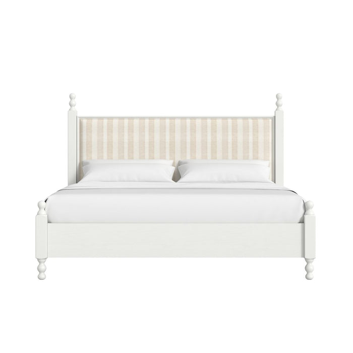ART Furniture - Haven King Upholstered Finial Bed in Warm White - 339136-2367