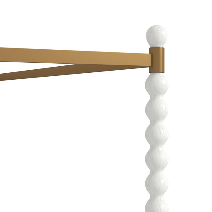 ART Furniture - Haven 5 Piece King Upholstered Canopy Poster Bedroom Set in Warm White - 339136-2367CP-5SET