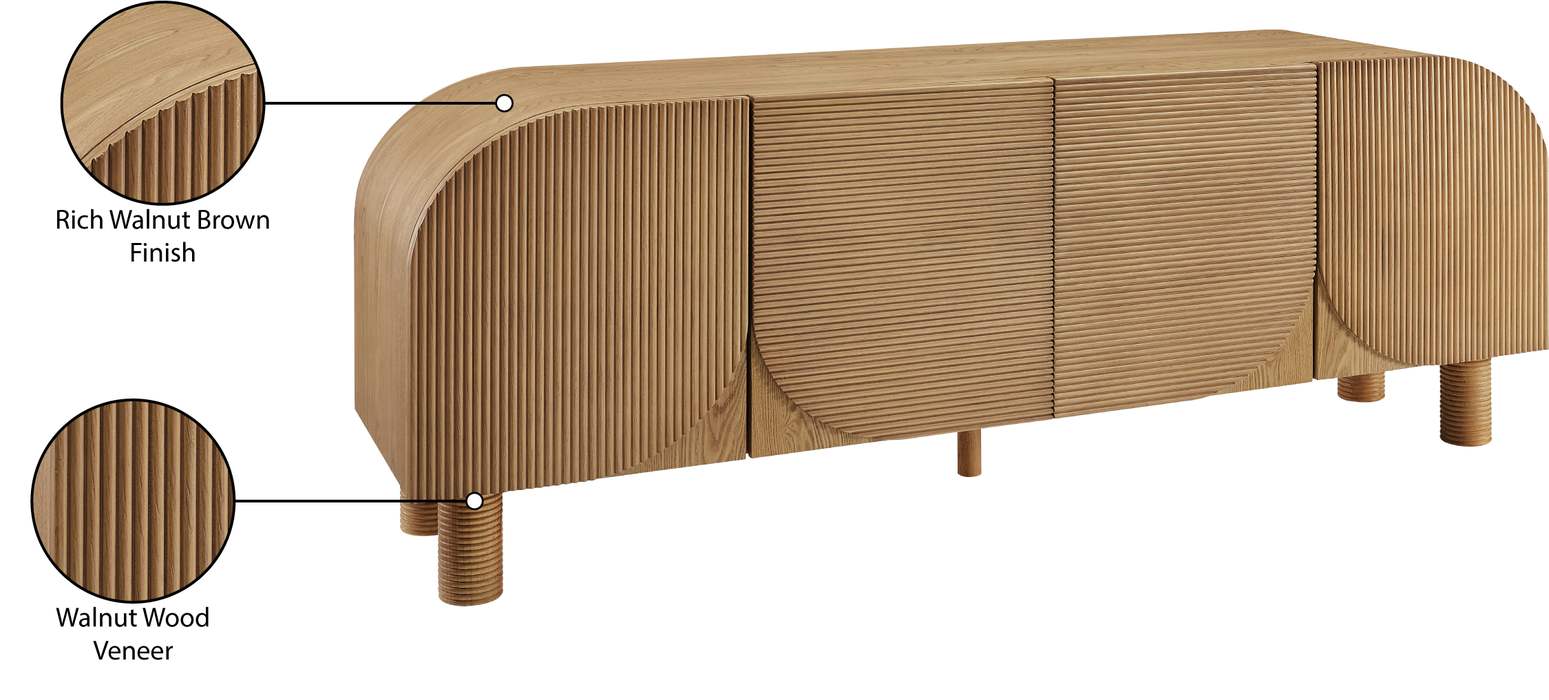 Meridian Furniture - Casablanca Walnut Solid Wood And Oak Veneer Sideboard / Buffet - 339Walnut - GreatFurnitureDeal