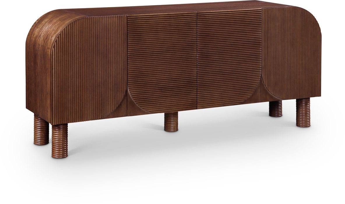 Meridian Furniture - Casablanca Walnut Solid Wood And Oak Veneer Sideboard / Buffet - 339Walnut - GreatFurnitureDeal