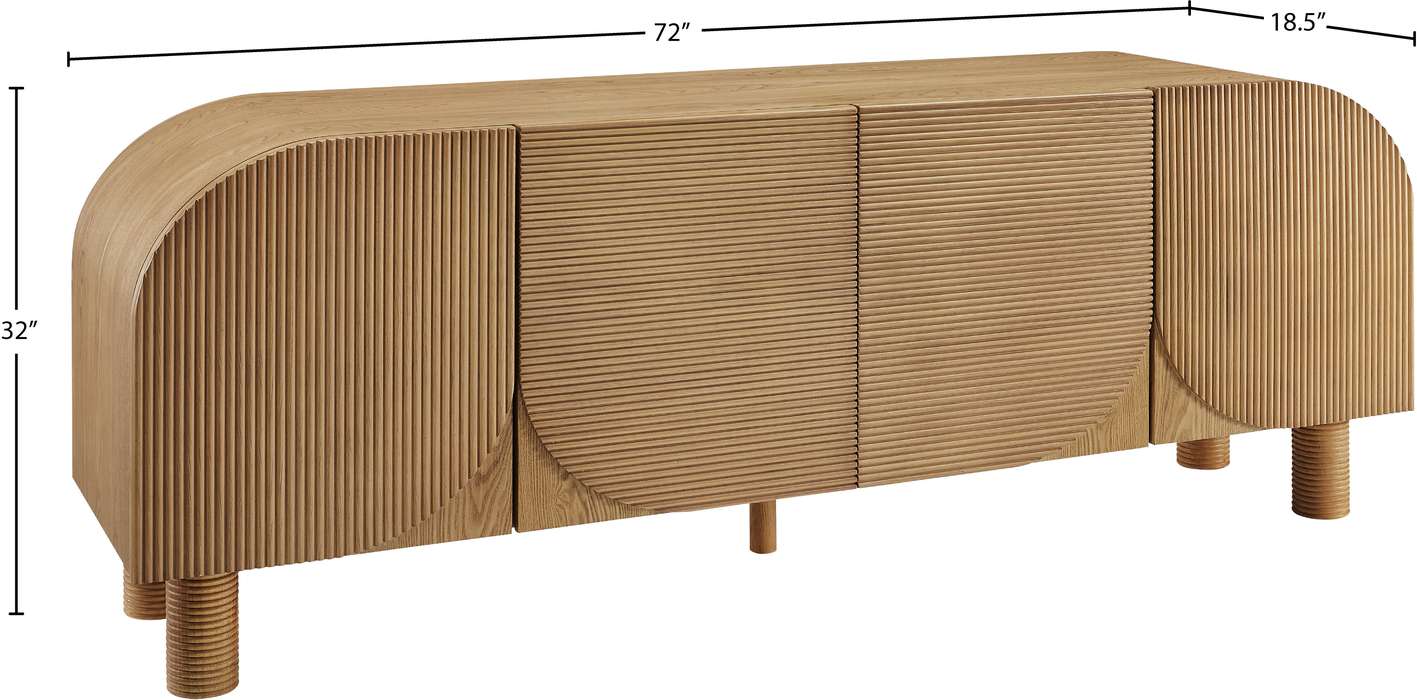 Meridian Furniture - Casablanca Walnut Solid Wood And Oak Veneer Sideboard / Buffet - 339Walnut - GreatFurnitureDeal