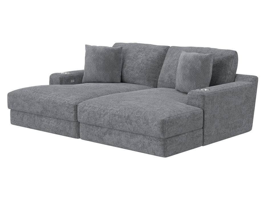 Jackson Furniture - Cozy Stationary Sectional in Gunmetal - 344515-516-GUNMETAL - GreatFurnitureDeal