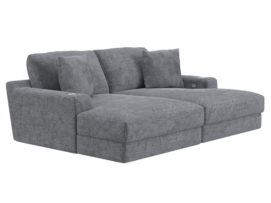 Jackson Furniture - Cozy Stationary Sectional in Gunmetal - 344515-516-GUNMETAL - GreatFurnitureDeal