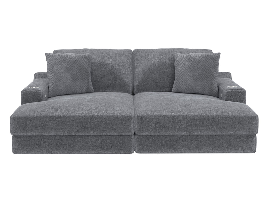 Jackson Furniture - Cozy Stationary Sectional in Gunmetal - 344515-516-GUNMETAL - GreatFurnitureDeal