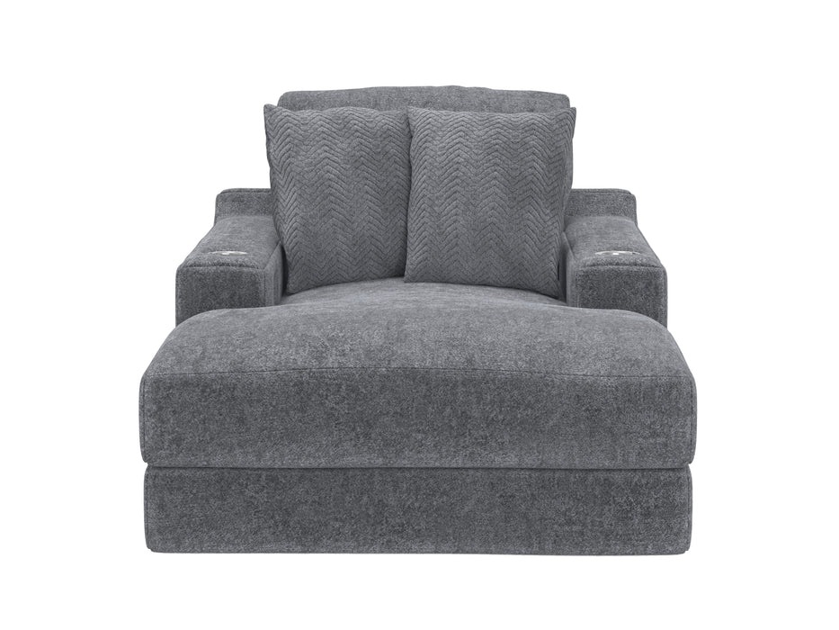 Jackson Furniture - Cozy Chaise w/USB in Gunmetal - 344519-GUNMETAL - GreatFurnitureDeal