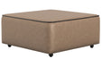 Catnapper - Nico Castered Cocktail Ottoman in Walnut - 350-12-WALNUT - GreatFurnitureDeal