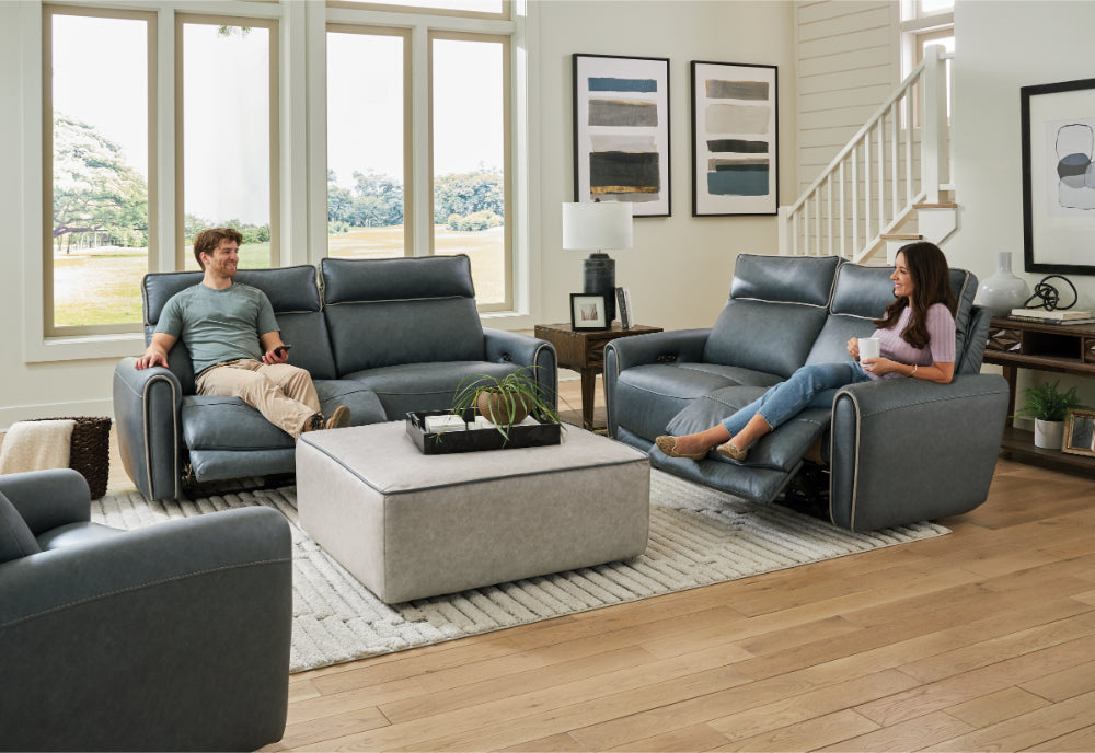 Catnapper - Nico Power Headrest Wall Hugger Recliner in Twilight/Silver - 63500-4-SILVER - GreatFurnitureDeal