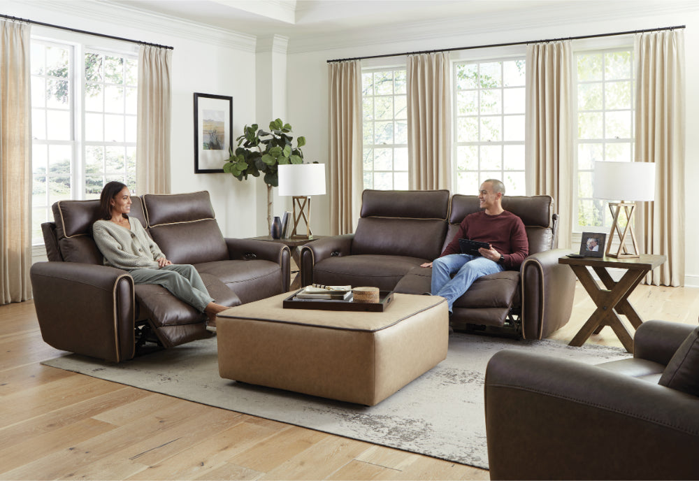 Catnapper - Nico Castered Cocktail Ottoman in Walnut - 350-12-WALNUT - GreatFurnitureDeal