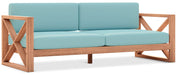 Meridian Furniture - Anguilla 83" Blue Water Resistant Fabric Upholsetered Outdoor Patio Sofa - 352SeaBlue-S - GreatFurnitureDeal