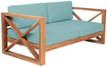 Meridian Furniture - Anguilla 83" Blue Water Resistant Fabric Upholsetered Outdoor Patio Sofa - 352SeaBlue-S - GreatFurnitureDeal
