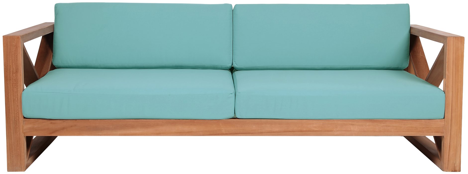 Meridian Furniture - Anguilla 83" Blue Water Resistant Fabric Upholsetered Outdoor Patio Sofa - 352SeaBlue-S - GreatFurnitureDeal