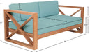 Meridian Furniture - Anguilla 83" Blue Water Resistant Fabric Upholsetered Outdoor Patio Sofa - 352SeaBlue-S - GreatFurnitureDeal