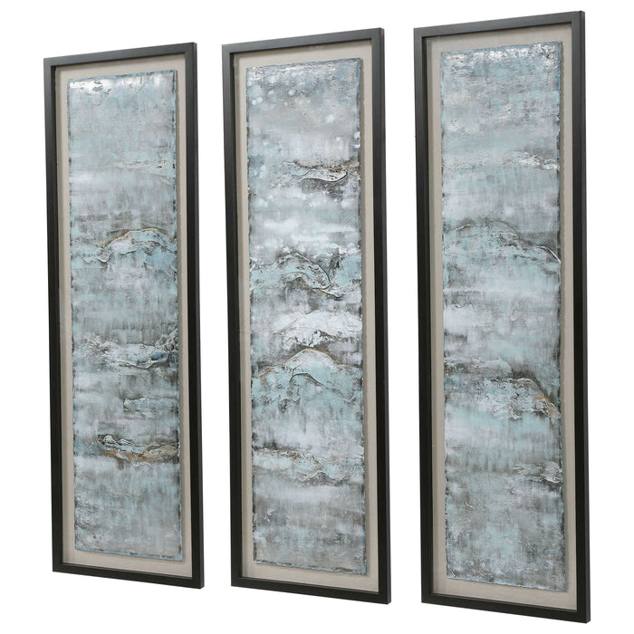 Uttermost - Ocean Swell Painted Metal Art, S/3, 3 Cartons - 35374 - GreatFurnitureDeal