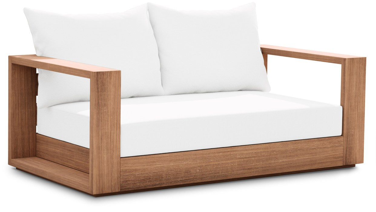 Meridian Furniture - Tulum 63" Off White Water Resistant Fabric Upholstered Patio Loveseat - 353White-L - GreatFurnitureDeal