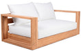 Meridian Furniture - Tulum 63" Off White Water Resistant Fabric Upholstered Patio Loveseat - 353White-L - GreatFurnitureDeal