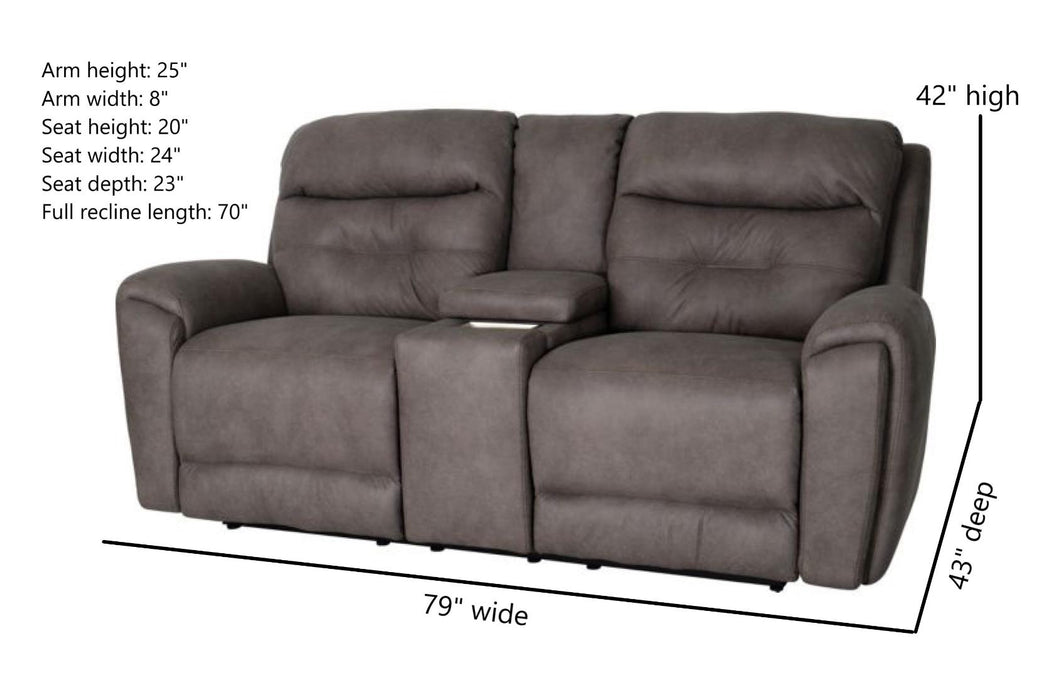 Southern Motion - Point Break Triple Power Loveseat W/ Console, Hidden Cupholders - 356-86P-MTO - GreatFurnitureDeal