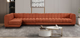 Meridian Furniture - Quinn 165" Chenille Fabric Upholstered 6 Piece Modular Sectional - 124Cognac-Sec6B - GreatFurnitureDeal
