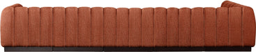 Meridian Furniture - Quinn 165" Chenille Fabric Upholstered 6 Piece Modular Sectional - 124Cognac-Sec6B - GreatFurnitureDeal