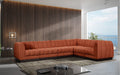 Meridian Furniture - Quinn 133" Chenille Fabric Upholstered 6 Piece Modular Sectional - 124Cognac-Sec6C - GreatFurnitureDeal