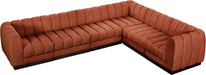 Meridian Furniture - Quinn 133" Chenille Fabric Upholstered 6 Piece Modular Sectional - 124Cognac-Sec6C - GreatFurnitureDeal