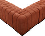 Meridian Furniture - Quinn 133" Chenille Fabric Upholstered 6 Piece Modular Sectional - 124Cognac-Sec6C - GreatFurnitureDeal
