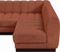 Meridian Furniture - Quinn 229" Chenille Fabric Upholstered 8 Piece Modular Sectional - 124Cognac-Sec8B - GreatFurnitureDeal