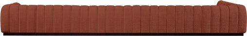 Meridian Furniture - Quinn 229" Chenille Fabric Upholstered 8 Piece Modular Sectional - 124Cognac-Sec8B - GreatFurnitureDeal