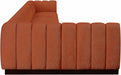 Meridian Furniture - Quinn 229" Chenille Fabric Upholstered 8 Piece Modular Sectional - 124Cognac-Sec8B - GreatFurnitureDeal