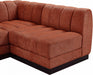 Meridian Furniture - Quinn 229" Chenille Fabric Upholstered 8 Piece Modular Sectional - 124Cognac-Sec8B - GreatFurnitureDeal